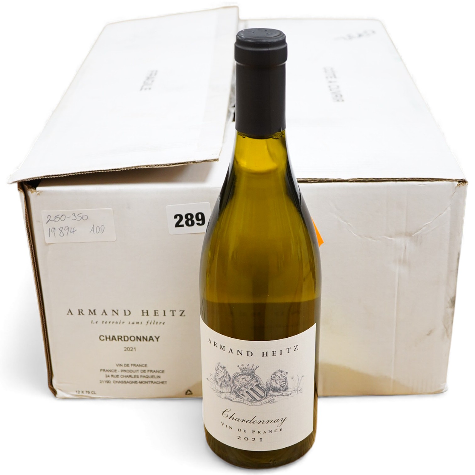 Armand Heitz Chardonnay, 2021, a case of twelve bottles